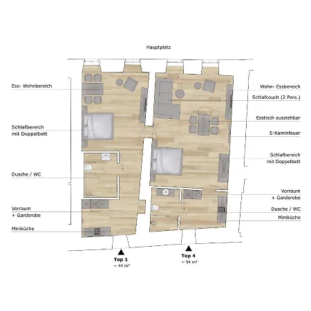 Apartmán Gh Alte Post Kombi 2 - 6 Gaeste