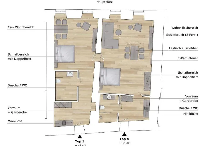 아파트 Gh Alte Post Kombi 2 - 6 Gaeste